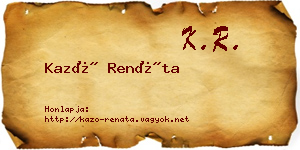 Kazó Renáta névjegykártya